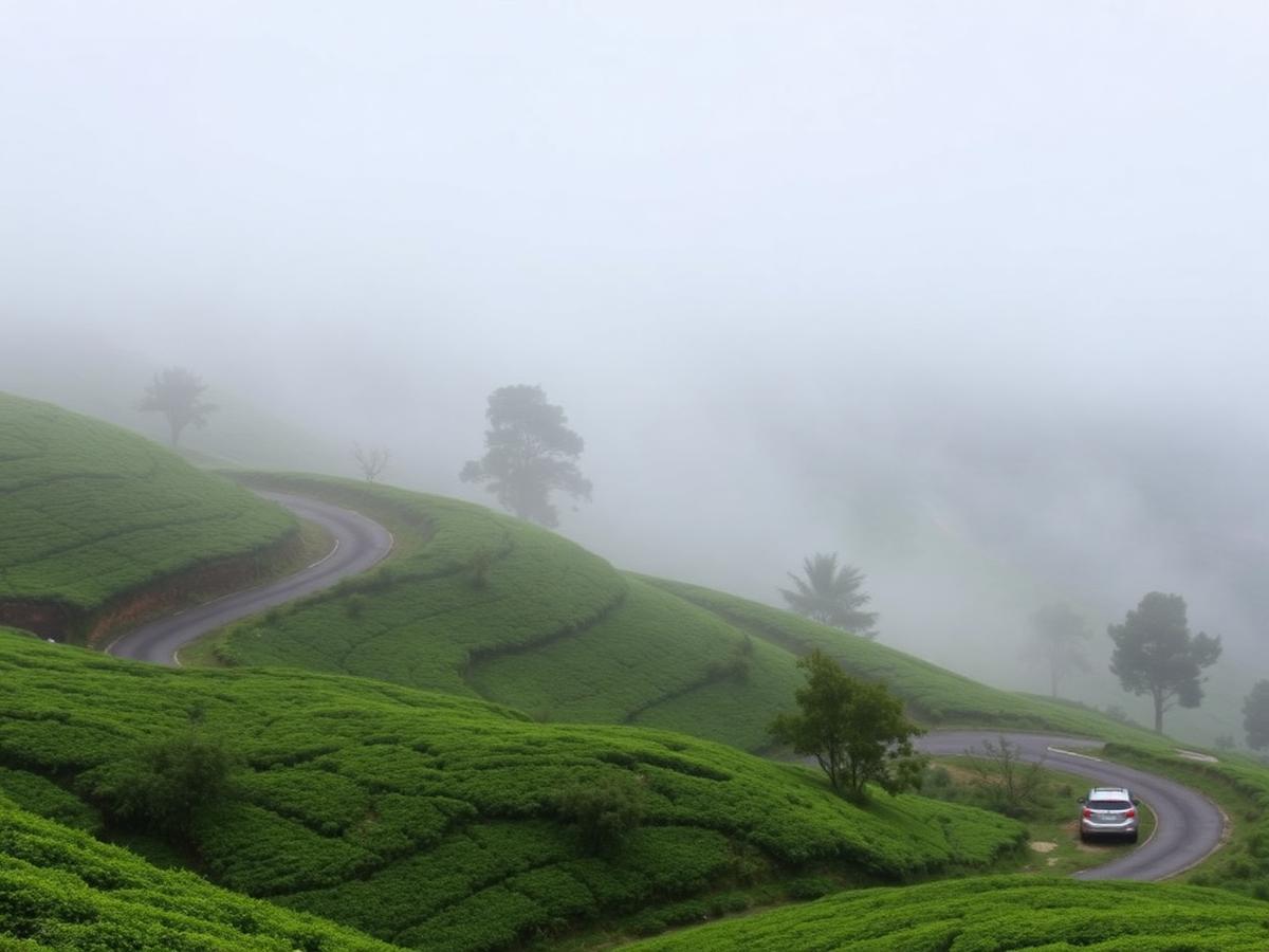 Winding road through Ooty hills